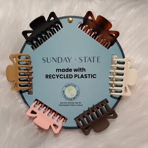 Sunday State Hair Claw Clips Set Of 6 - Multicolor